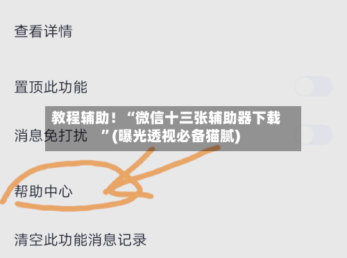 教程辅助！“微信十三张辅助器下载”(曝光透视必备猫腻)-第3张图片