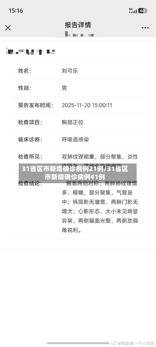 31省区市新增确诊病例21例/31省区市新增确诊病例41例-第2张图片
