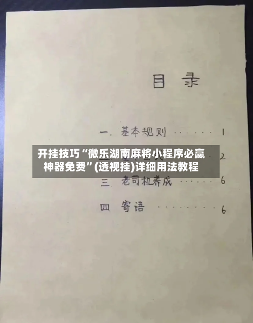 开挂技巧“微乐湖南麻将小程序必赢神器免费”(透视挂)详细用法教程-第2张图片