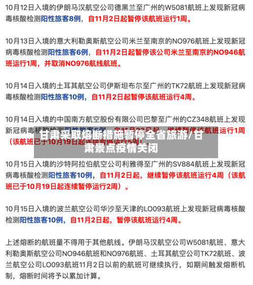 甘肃采取熔断措施暂停全省旅游/甘肃景点疫情关闭