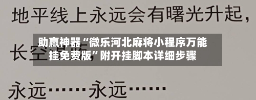 助赢神器“微乐河北麻将小程序万能挂免费版	”附开挂脚本详细步骤-第2张图片