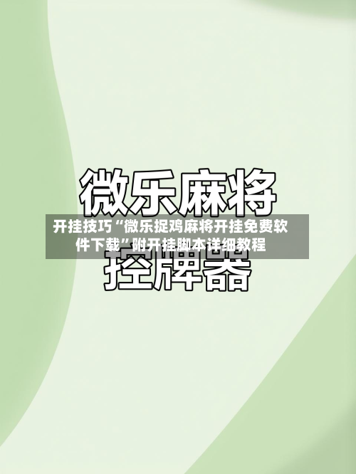 开挂技巧“微乐捉鸡麻将开挂免费软件下载	”附开挂脚本详细教程-第2张图片