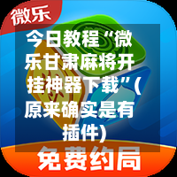 今日教程“微乐甘肃麻将开挂神器下载”(原来确实是有插件)-第2张图片