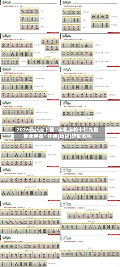 2026最新版下载“手机麻将十打九赢专业神器”开挂(透视)辅助教程-第2张图片