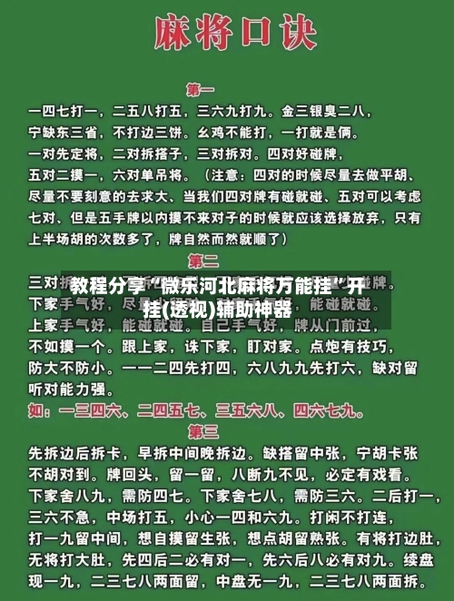 教程分享“微乐河北麻将万能挂”开挂(透视)辅助神器-第3张图片
