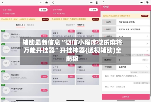 辅助最新信息“微信小程序微乐麻将万能开挂器”开挂神器{透视辅助}全揭秘-第3张图片