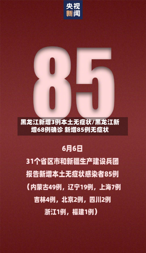 黑龙江新增3例本土无症状/黑龙江新增68例确诊 新增85例无症状-第2张图片