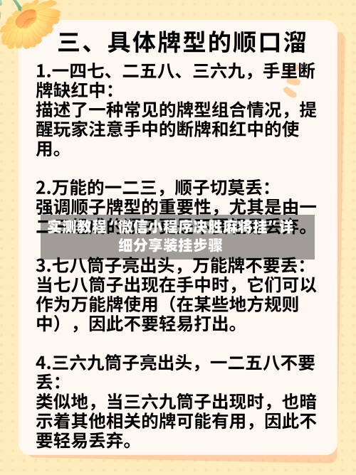 实测教程“微信小程序决胜麻将挂	”详细分享装挂步骤-第3张图片