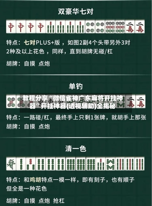 教程分享“微信雀神广东麻将开挂神器	”开挂神器{透视辅助}全揭秘-第2张图片
