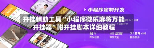 开挂辅助工具“小程序微乐麻将万能开挂器”附开挂脚本详细教程-第3张图片